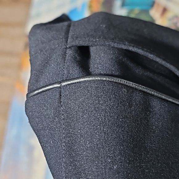 Eileen Fisher Black Pants with Leather Trim Size Small - Picture 7 of 7